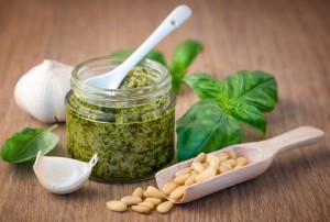 Fresh pesto with basil