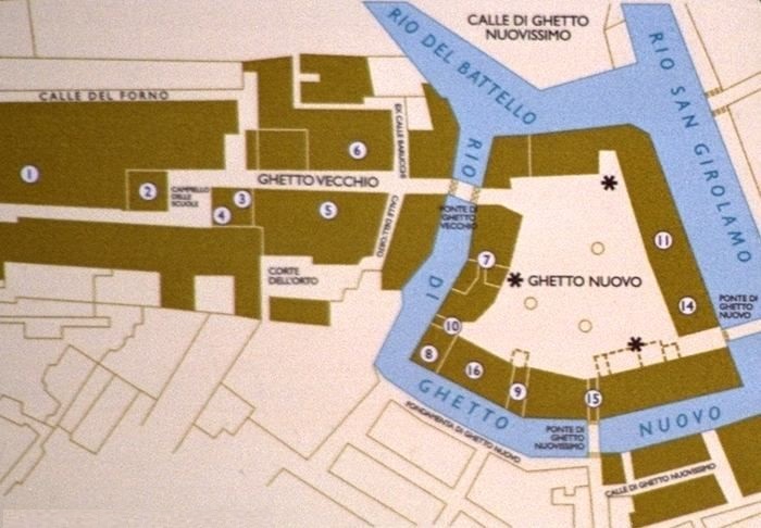 mappa locazione ghetto ebraico a venezia