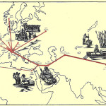la via della carta descritta in una cartina tratta dal "milione" di Marco Polo